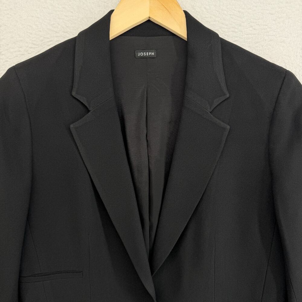 JOSEPH Blazer Womens 40 M Single Button Tailored Notch Collar Suit Black Italy